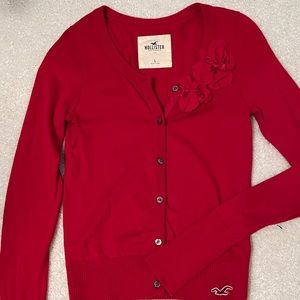 Hollister Long Sleeve Flower Bow Embellished Cardigan